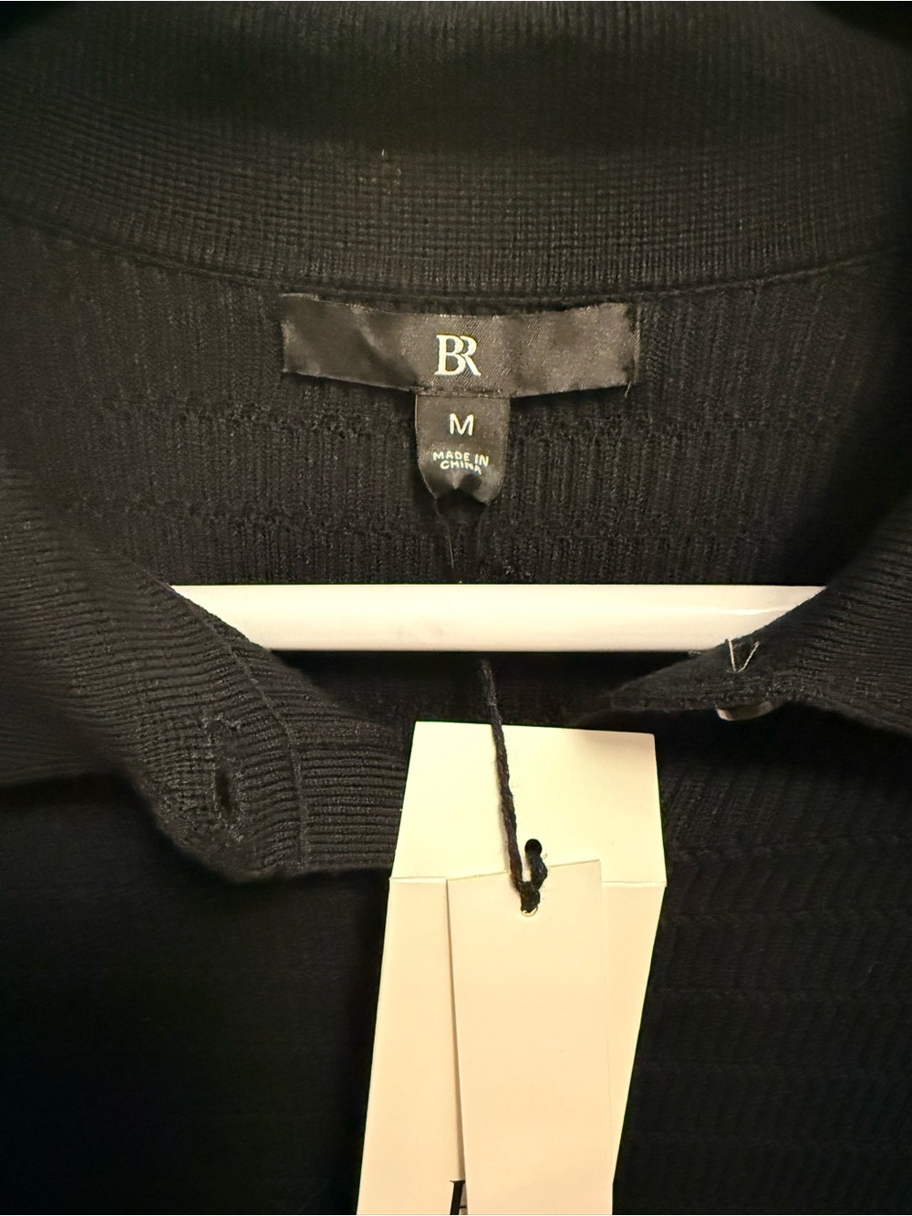 Banana Republic Black Textured Knit Polo - women’s Short Sleeve - Picture 3 of 3
